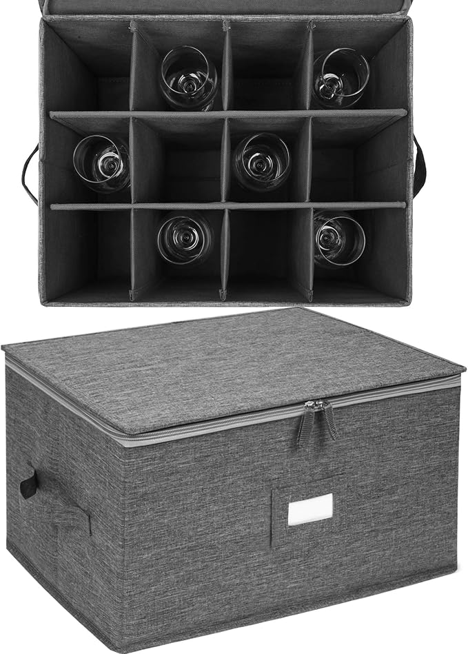 Padded Cushioned Glassware Box Tote